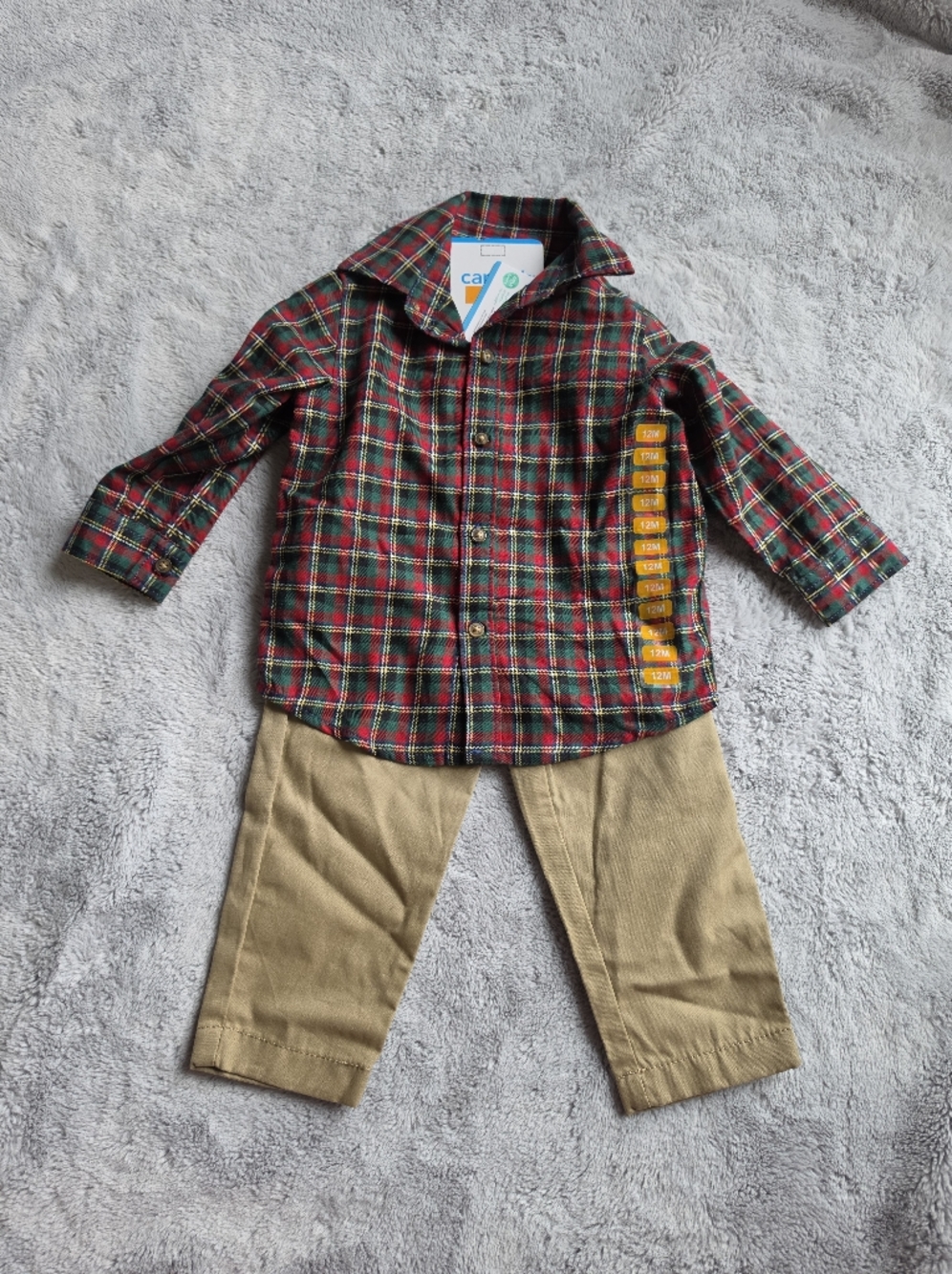 Carter's Red, Green & Yellow Plaid Button-Down Shirt